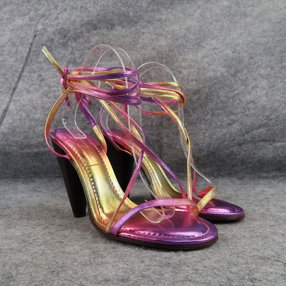 Isabel Marant Shoes Womens 41 Sandals Aliza Ombre Leather Metallic Ankle Wrap